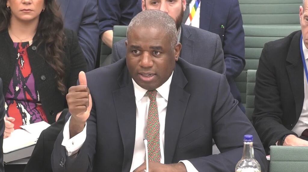 British foreign secretary David Lammy appears before the Foreign Affairs Select Committee in the House of Commons. Photograph: PA Wire