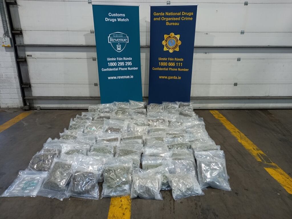 Revenue officers seized approximately 67.5kgs of herbal cannabis in the Dublin and Meath areas.