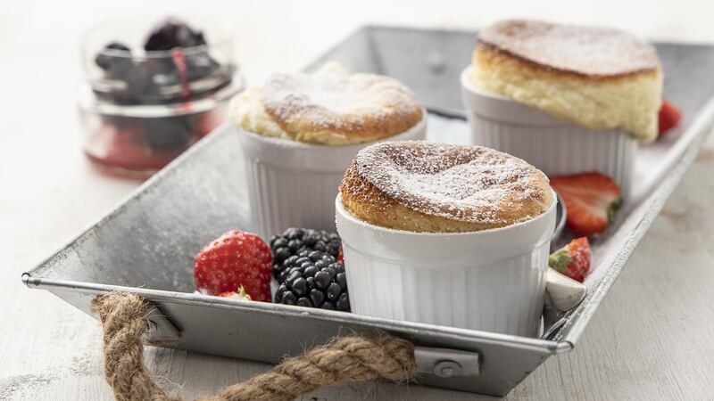 Baked blackberry soufflés