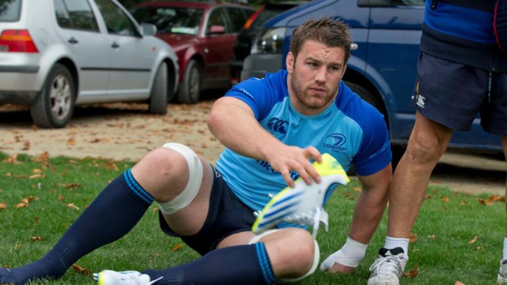 Seán O’Brien at a Leinster squad training session at UCD, Dublin, yesterday ahead of Saturday’s clash against Munster. Photograph: Inpho