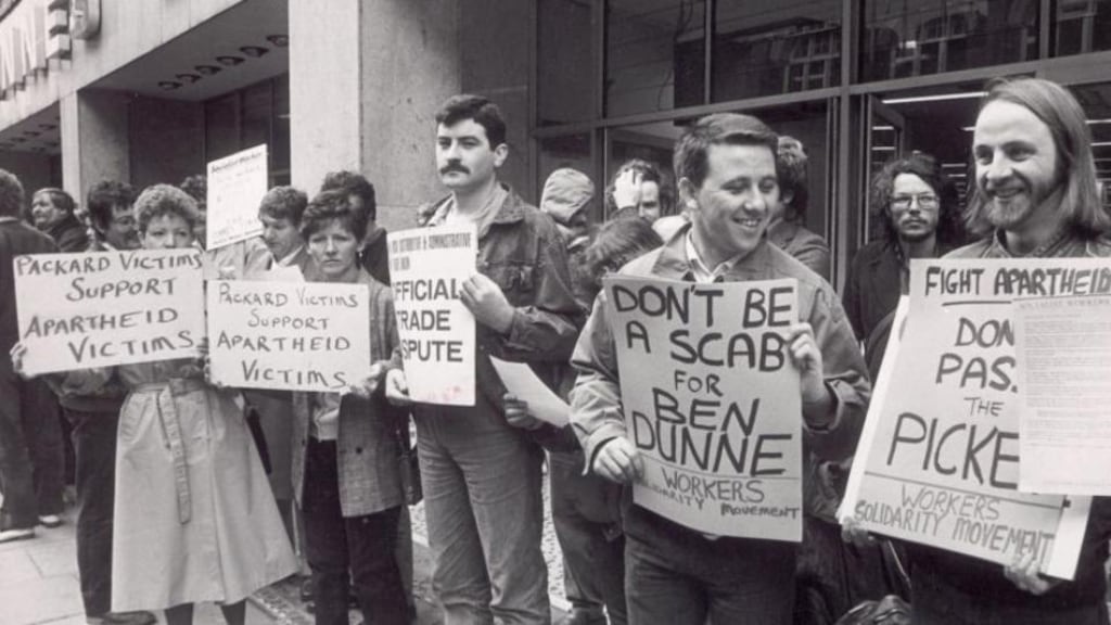 A protest outside Dunnes Stores on Henry Street in Dublin