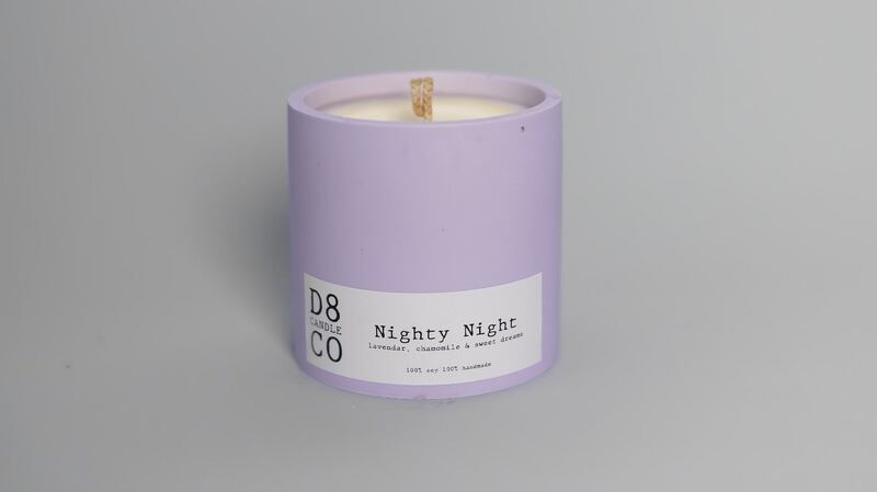The Nighty Night soy candle is scented with lavender oil, vanilla and chamomile.