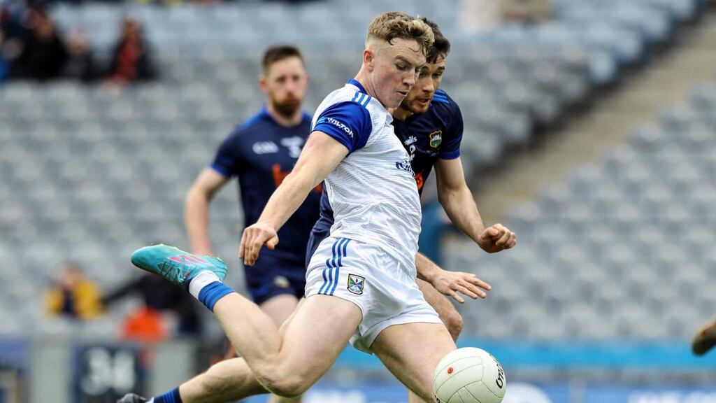 Cavan’s Paddy Lynch scores one of his goals against Tipperary in the Allianz Football League Division  Four Final at  Croke Park. Photograph: Lorraine O’Sullivan/Inpho