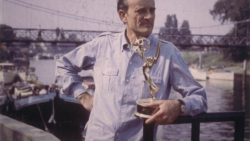 Ernest Gébler with his Emmy award