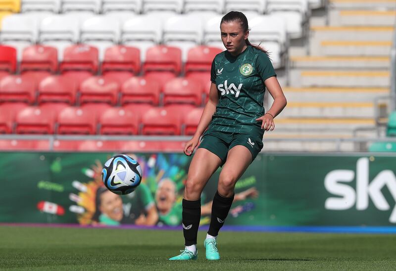 Ireland's Abbie Larkin. Photograph: Bryan Keane/Inpho
