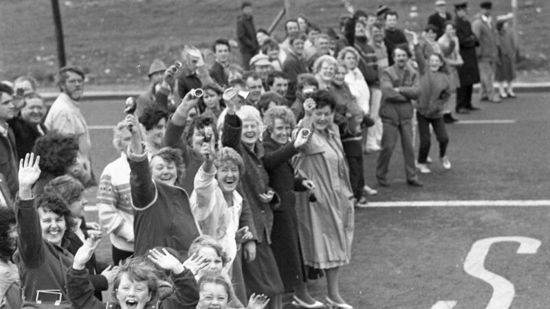 Supporters along the route of the Dublin City Marathon. Photograph: Independent News and Media/Getty Images