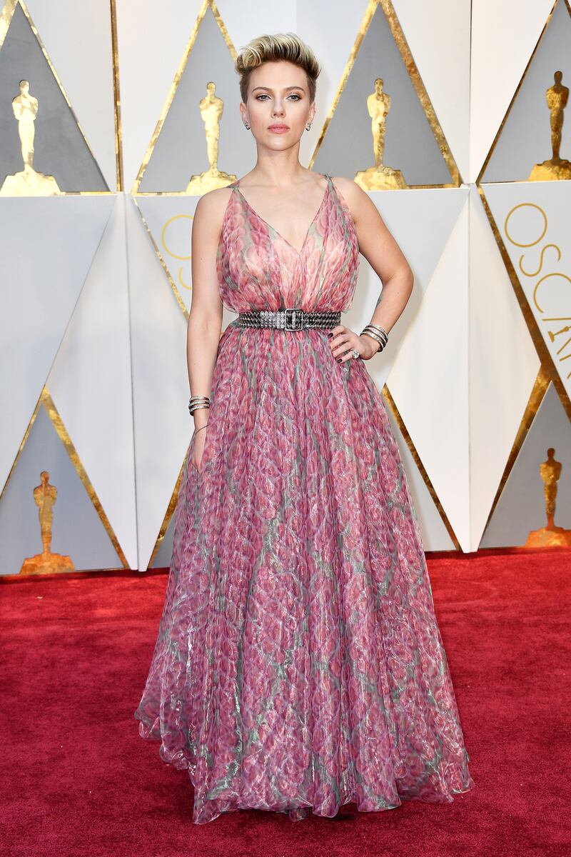 Scarlett Johanson in Alaia.
Photograph: Frazer Harrison/Getty Images