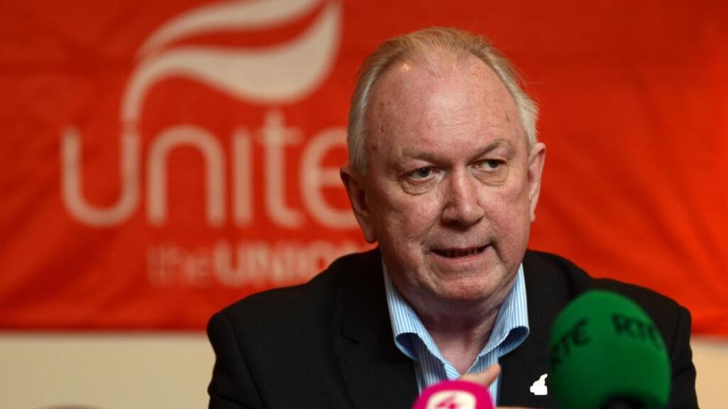 Jimmy Kelly, regional secretary of Unite, at the union’s press conference to announce rejection of the Croke Park II proposals. Public service staff represented by the union are the only ones to have so far also rejected the Haddington Road deal