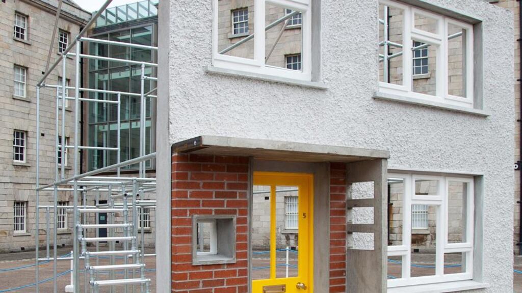 The facade of a typical Dublin Corporation house of the 1940s-1960s on show at the National Museum in Collins Barracks. Photograph: Paul Sherwood