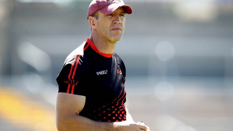 Kieran McGeeney: despite significant absentees and injuries his Armagh team won Division Three of the league and now have a chance of Super-8 football. Photograph: Ryan Byrne/Inpho