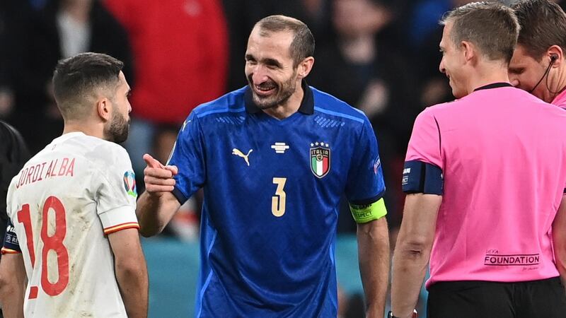 Giorgio Chiellini has captained Italy into the Euro 2020 final. Photograph: Andy Rain/EPA