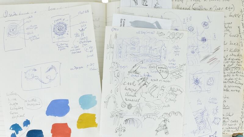 Notebooks indicate that the relationship between Tolkien and Baynes was not always smooth sailing. Photograph: Blackwell’s Rare Books