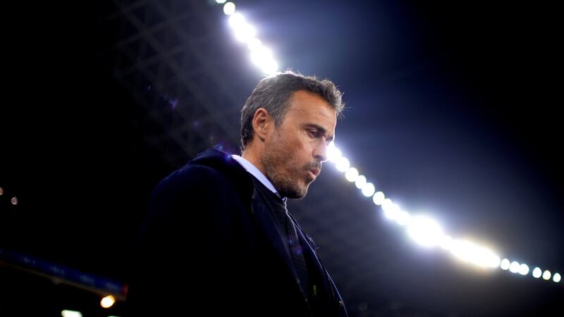 Luis Enrique: he has enraged his critics while in the Spain job, constantly tinkers with his line-ups. Photograph: Vincent West/Reuters