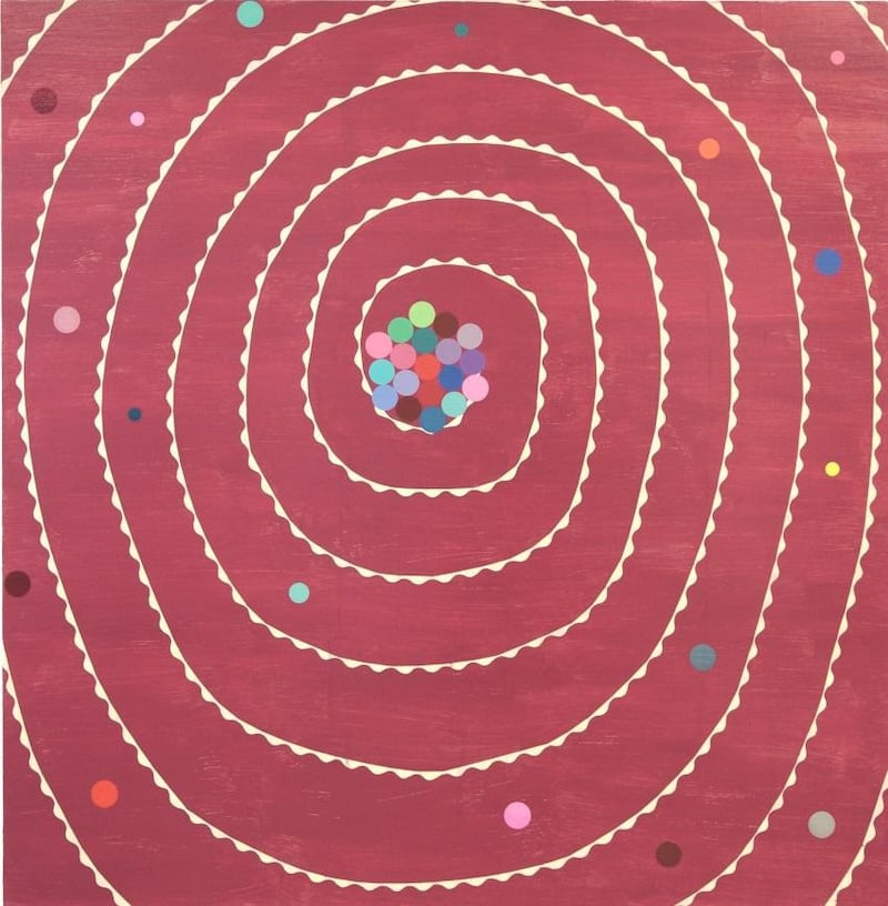 A detail from Ronnie Hughes’s work in Strange Attractors