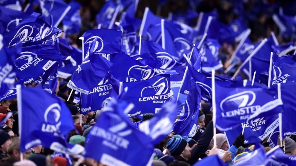 Leinster Rugby flags. Photograph: Official Leinster Supporters Club