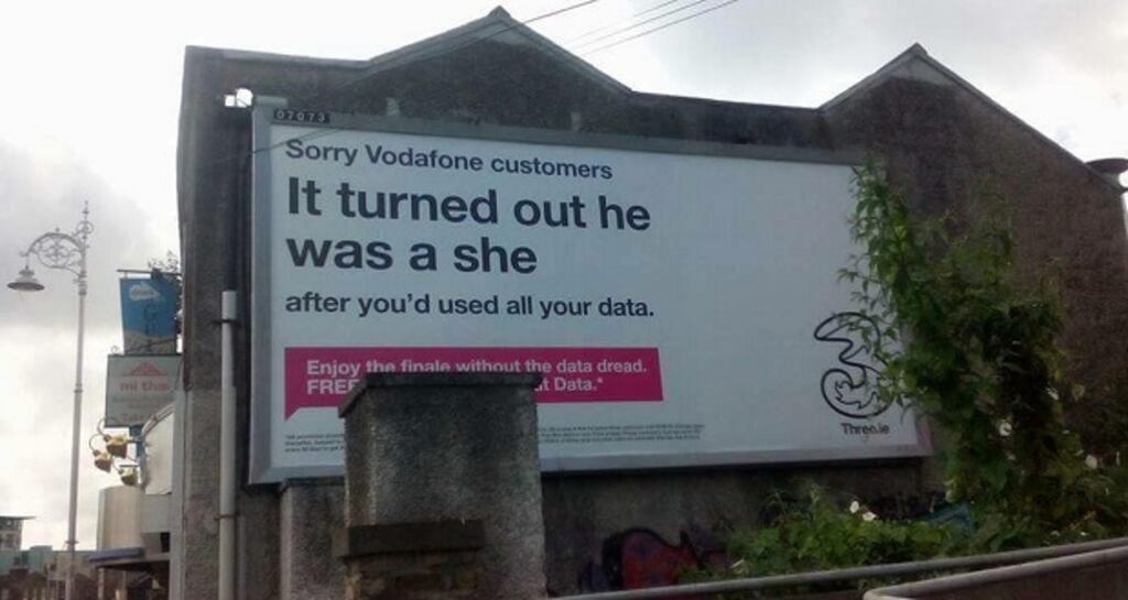 The billboard ad which was the subject of complaints on Twitter on Wednesday.
