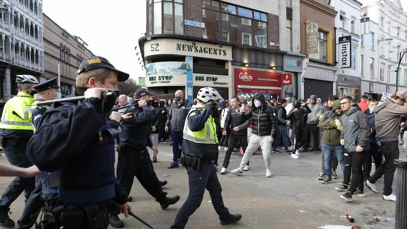 The GRA has said the force needs more resources to allow it to police protests like the one in Dublin city centre over the weekend. Photograph: Damian Eagers/PA
