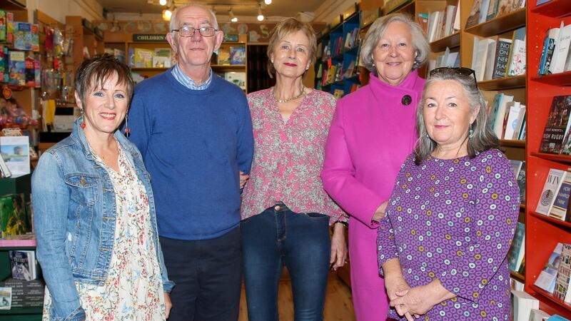 Pictured ahead of the Dromineer Nenagh Literary Festival launch in Nenagh Book Shop were Geraldine McNulty , John and Catherine Ryan (Nenagh Book Shop), Geraldine Cronin and Margaret Kennedy. Photograph: Odhran Ducie