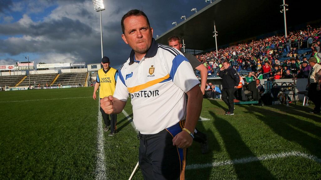 Clare manager Davy Fitzgerald may miss his side’s All-Ireland quarter-final clash with Galway due to undergoing tests in hospital after feeling ill. Photo: Inpho