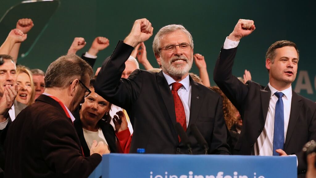 Sinn Féin leader Gerry Adams at the party’s ardfheis in Dublin last weekend. Shortly after the attack in 1983, Adams said Charlie Armstrong was a “perfectly legitimate” target.  Photograph: Paul Faith/AFP/Getty Images