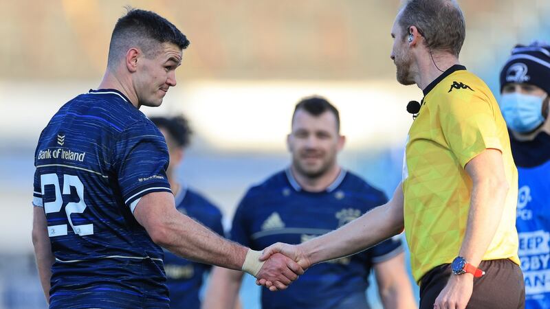 Johnny Sexton came off the bench to steer Leinster to an 89-7 win over Montpellier. Photograph: Billy Stickland/Inpho