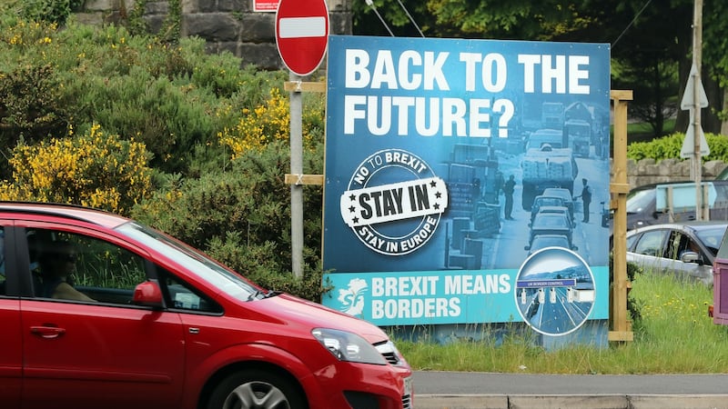 A “No To Brexit” sign is pictured on the outskirts of Newry in Northern Ireland on June 7, 2016. Photograph: Paul Faith/AFP/Getty