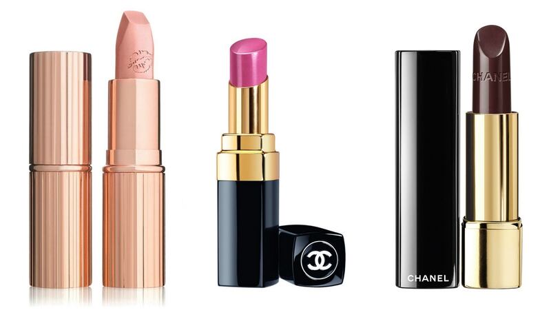 Charlotte Tilbury Hot Lips Kim KW; Chanel Rouge Coco Shine in Boy; Chanel Rouge Allure in Rouge Noir
