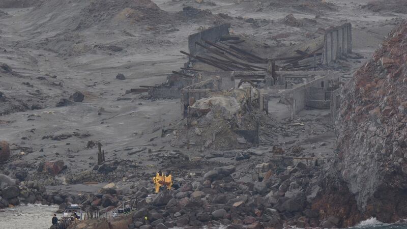 Royal New Zealand Navy search personnel during a recovery operation on White Island (Whakaari), New Zealand, December 13th. Photograph: Royal New Zealand Navy/EPA