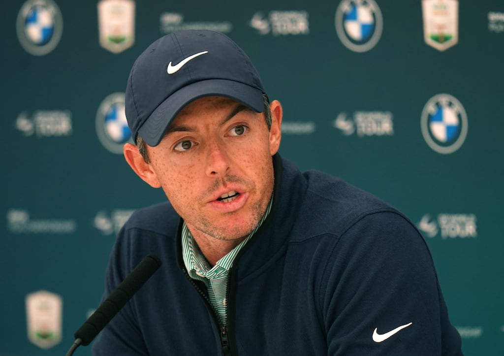 Rory McIlroy at a press conference ahead of the BMW PGA Championship at Wentworth Golf Club. Photograph: Adam Davy/PA Wire