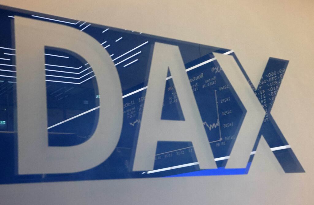 The pan-European STOXX 600 was up 0.4% to record its fifth straight week of gains, with French and German shares also closing at record highs. Photograph: Daniel Roland/AFP