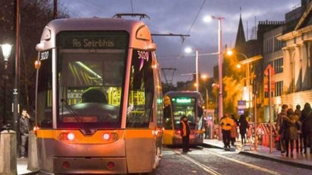 Luas operator Transdev says it is taking extra steps to sanitise trams. Photograph: Getty Images