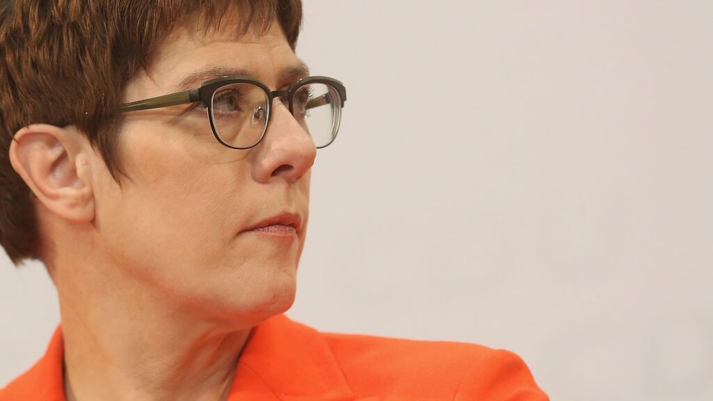 CDU leader Annegret Kramp-Karrenbauer: criticised for failure to make Thuringian party  leaders heed ban on alliances with the AfD. Photograph:  Adam Berry