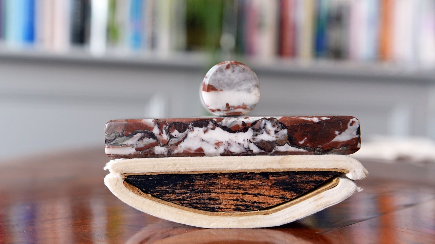 Paula Rowan’s marble blotter, which belonged to her grandmother. Photograph: Eric Luke