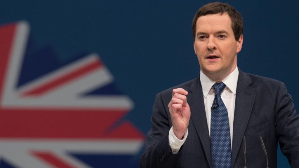 Chancellor of the Exchequer George Osborne said the economic figures underscored the need to persist with his plan to eliminate the budget deficit. “It is more evidence that our long-term economic plan is working,” he said in a statement. Photograph: Stefan Rousseau/PA Wire