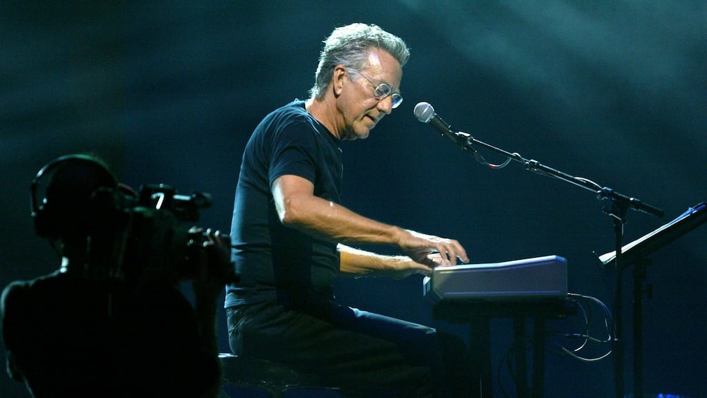 The Doors keyboardist Ray Manzarek performs on stage at the Miller Rock Thru Time in New York IN 2004. Photograph: Matthew Peyton/Getty Images