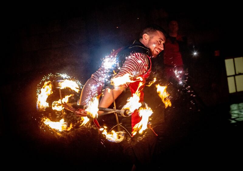 FirePoise perform at Kilkenny Castle during Yulefest Kilkenny. Photograph: Dylan Vaughan