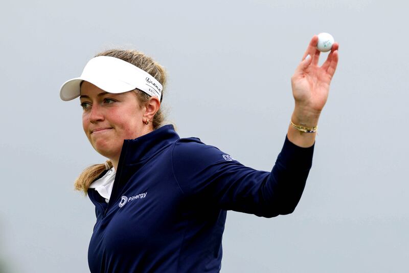 Anna Foster acknowledges the applause from the crowd during the final round of the KPMG Women's Irish Open at Carton House. Photograph: Laszlo Geczo/Inpho