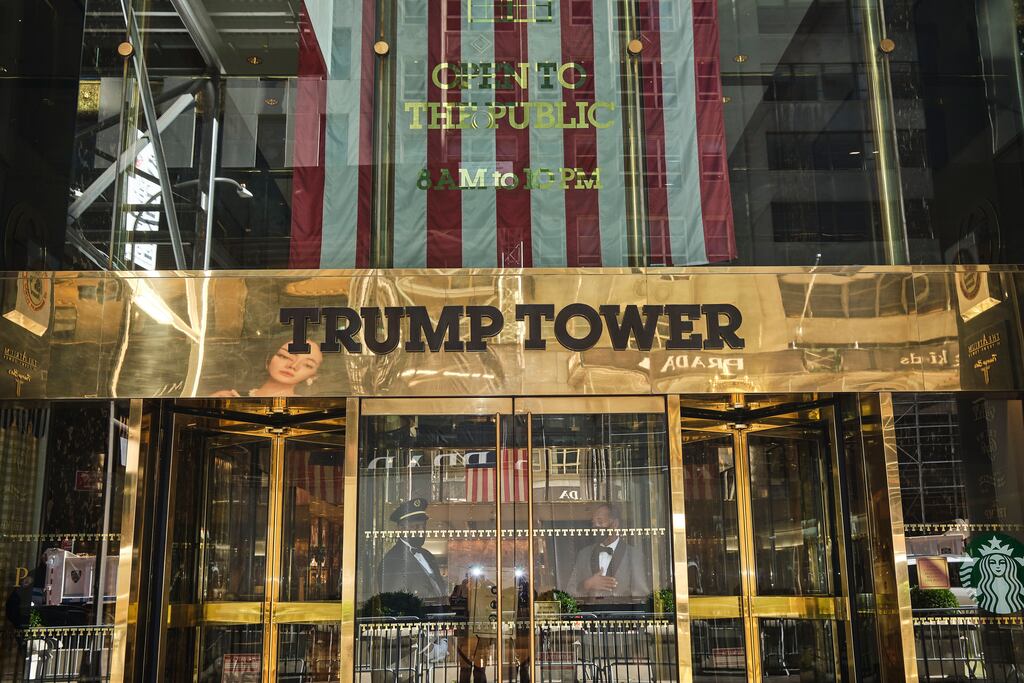Trump Tower in Manhattan, New York. A jury in Manhattan on Tuesday found the two Trump companies guilty of tax fraud and other financial crimes. Photograph: John Taggart/New York Times
