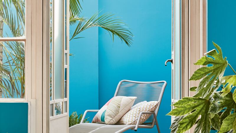 The Lois sun lounger, a metal frame design available in two shades of grey, costs €199 from Marks and Spencer.