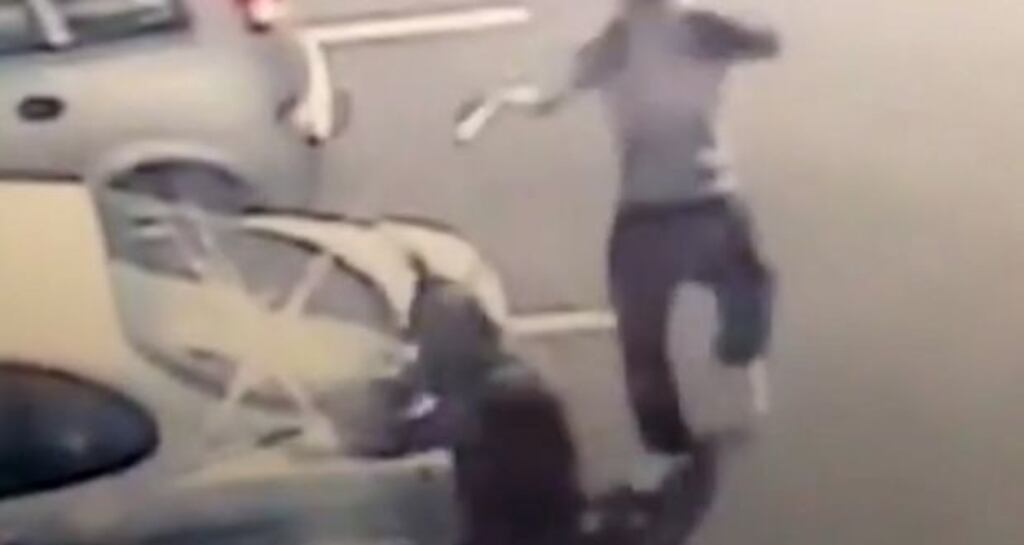 Detail from a CCTV video showing the two gunmen who carried out the murderof Gareth Hutch on Cumberland Street, Dublin on Tuesday