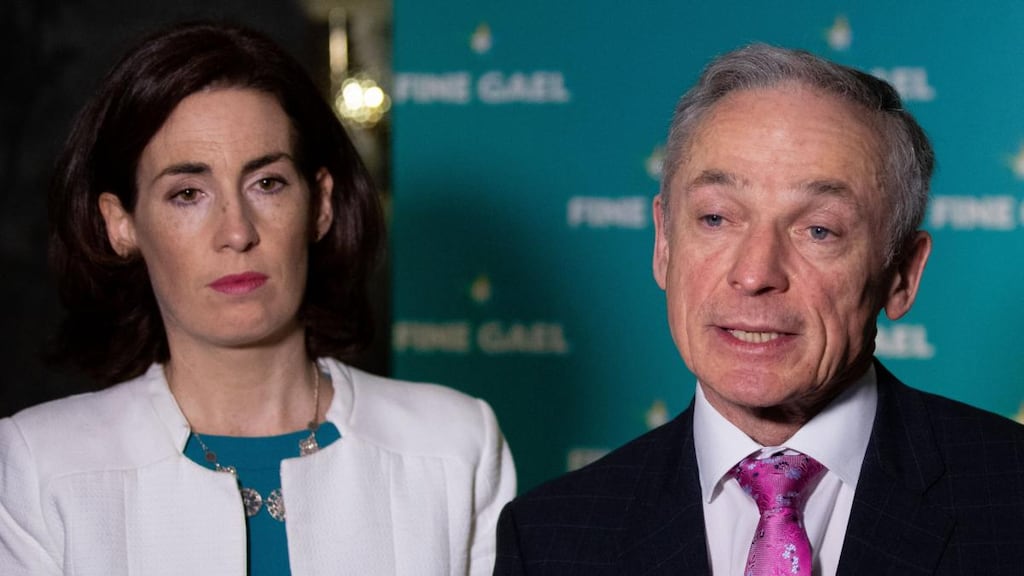 Chairwoman of the Climate Action Committee Hildegarde Naughton TD and Minister for the Environment Richard Bruton Photograph: Tom Honan for The Irish Times.