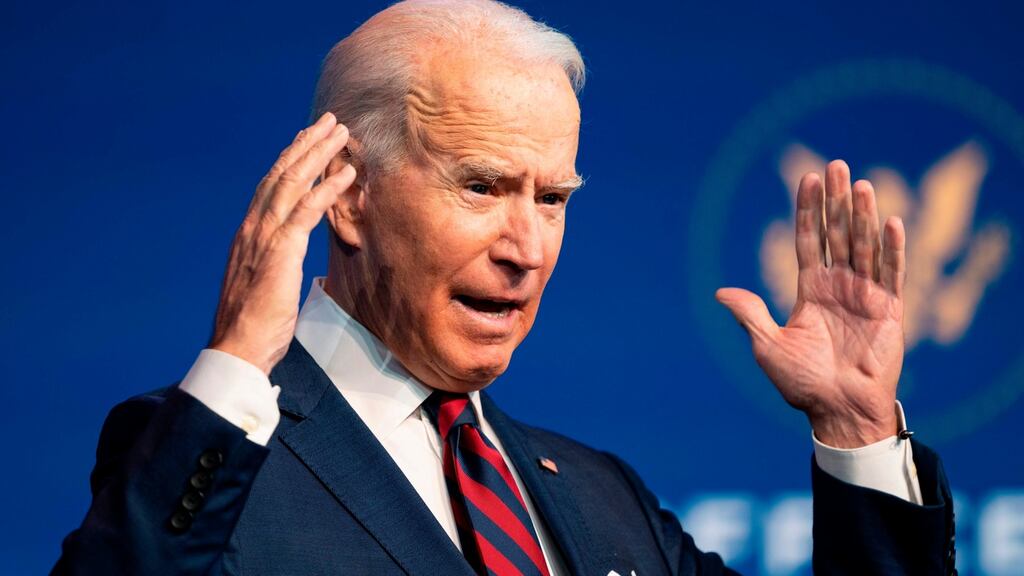 US president-elect Joe Biden: his campaign pitch, ‘heartland Scranton versus rich Wall Street’, will continue to attract Americans who voted for Trump but realise he was only out for himself. Photograph: Alex Edelman/AFP via Getty Images