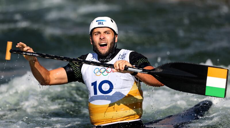 Liam Jegou reacts after being ruled out of medal contention in the men’s canoe slalom final in last year's Olympics. Photograph: James Crombie/Inpho