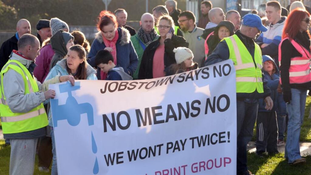 File photo of people taking part in the November anti-water charge protest in Jobstown. Photograph: Eric Luke/The Irish Times.