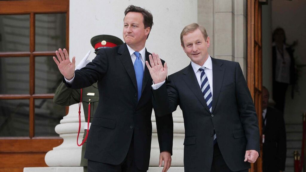 British prime minister David Cameron and Taoiseach Enda Kenny: three of Kenny’s associates visited the Tories in London in July for a briefing. Photograph: Getty Images