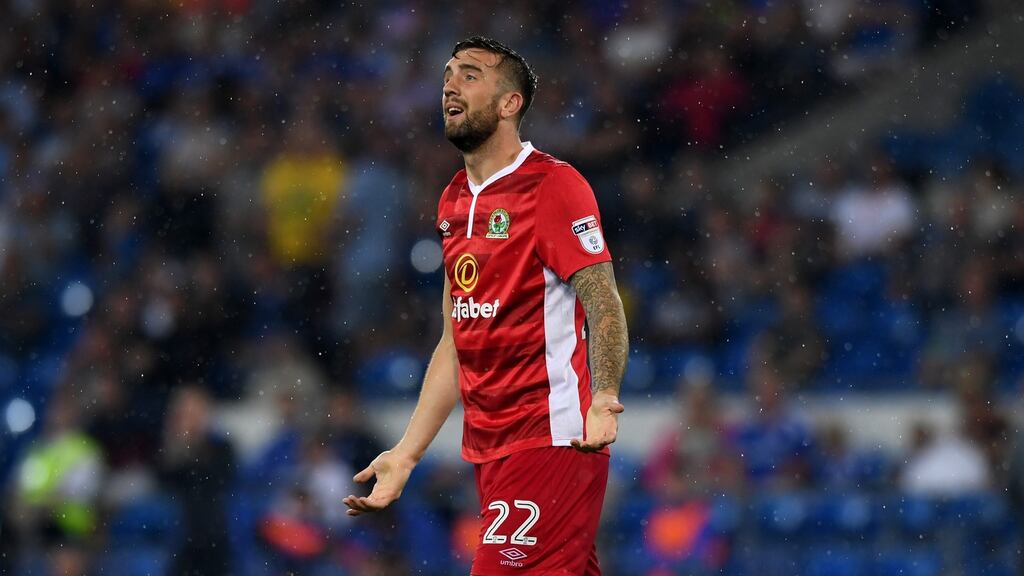Shane Duffy of Blackburn was out of luck on Wednesday night at Cardiff City. Photograph: Stu Forster/Getty Images