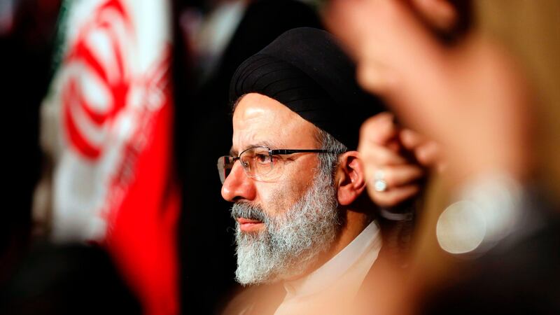 Iranian presidential candidate Ebrahim Raisi at a campaign rally in the capital, Tehran, in April 2017. Photograph: Atta Kenare/AFP/Getty Images