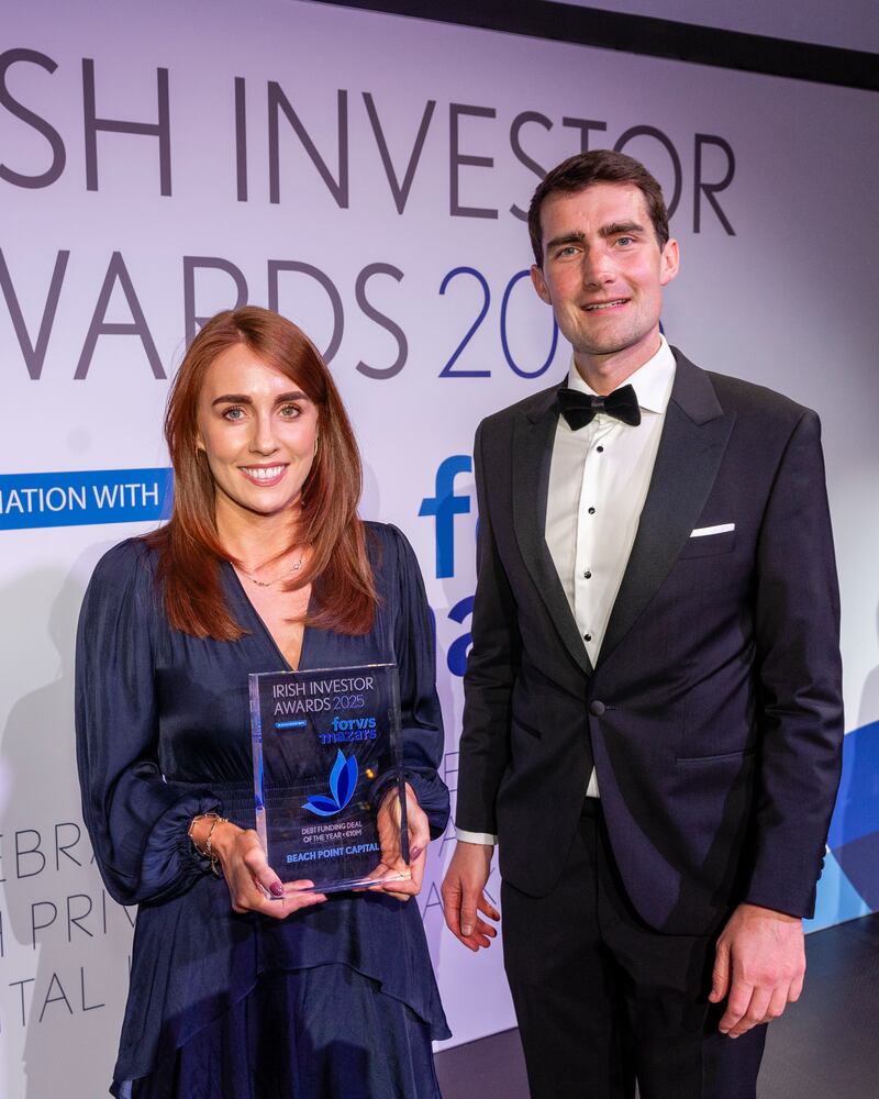 Minister for Public Expenditure Jack Chambers and Ciara McGovern, Investor at Beach Point Capital Ireland. Photograph: Corporate Photographers Dublin