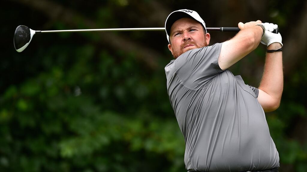 Shane Lowry of Ireland plays his shot from the 16th tee during round one of the RBC Canadian Open at Glen Abbey Golf Club. Photograph: Getty Images