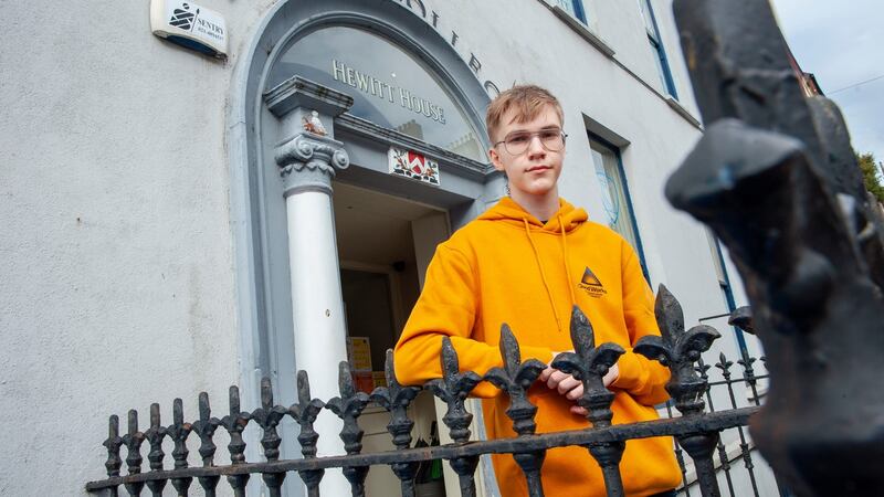 Former Hewitt College student Oskar Davenne  at Hewitt College, Cork city. Photograph: Daragh Mc Sweeney/ Provision